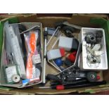 Part Contents of an Modellers Workshop, including engine components, wheels, propellers, nose