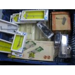 A Quantity of "HO/OO" Gauge Trackside Items, lights, vehicles, "Automatic" barriers, Rivarossi