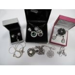 A Mixed Lot of Assorted Costume Jewellery, including a marcasite pendant and chain, collet set