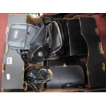 Cameras - Polaroid Land, JVC MX, Halina, Prinz binoculars, Discman CD player.