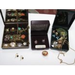 A Mixed Lot of Assorted Vintage and Later Costume Jewellery, including a pair of three colour drop