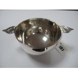 A Hallmarked Silver Twin Handled Bowl, London 1878, with openwork handles, on rim base.