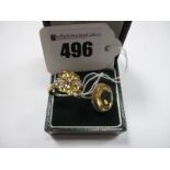 Two Modern 9ct Gold Dress Rings. (2)