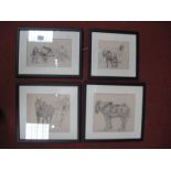 •George Hamilton Constantine (Sheffield Artist, 1878-1968)*ARR, Working Horses, four graphite signed