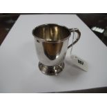 A Hallmarked Silver Mug, initialled, 8.3cm high.