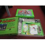 Two Subbuteo Table Football Sets, comprising of continental flood lighting edition, a circa 1990's