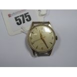 Zenith; A 9ct Gold Cased Gent's Wristwatch Head, (no strap) the signed dial marked "Batty" with