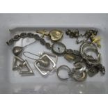 Art Deco Style Gent's Cufflinks, marcasite set ladies wristwatch, "925" and other earrings etc.