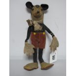 A 1930's Felt Doll of Mickey Mouse by Deans.