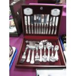 A Viners Kings Royale Pattern Canteen of Plated Cutlery, in original fitted case.