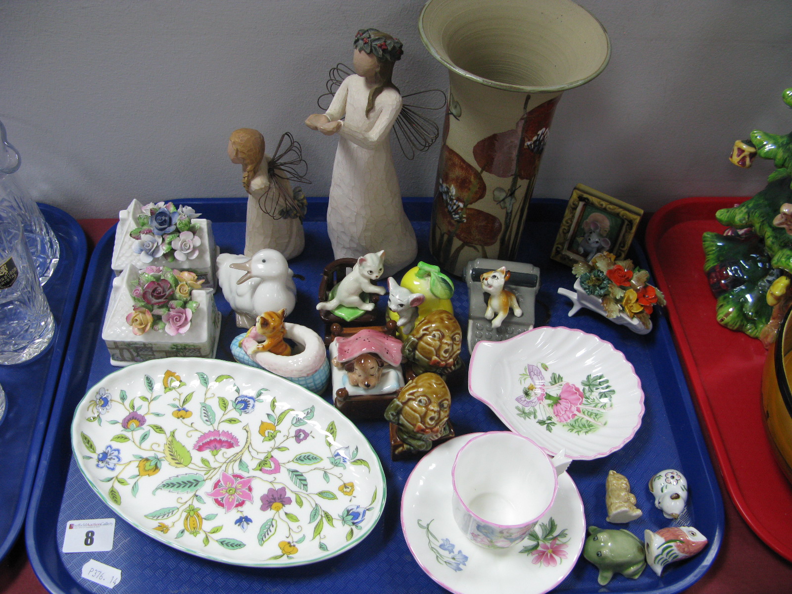 Royal Albert Posy Dwellings, Worcester Enchantment cup & saucer, Minton 'Haddon Hall' pin tray,