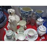 Coalport 'Cairo' Sugar Bowl, 'Tyne' jugs, Beswick pottery dogs, Dresden cup and saucer, 1897