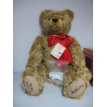 A Modern Jointed Mohair Teddy Bear by Hermann, 'Big Max', 31½" tall, tags attached No 30 of 50.