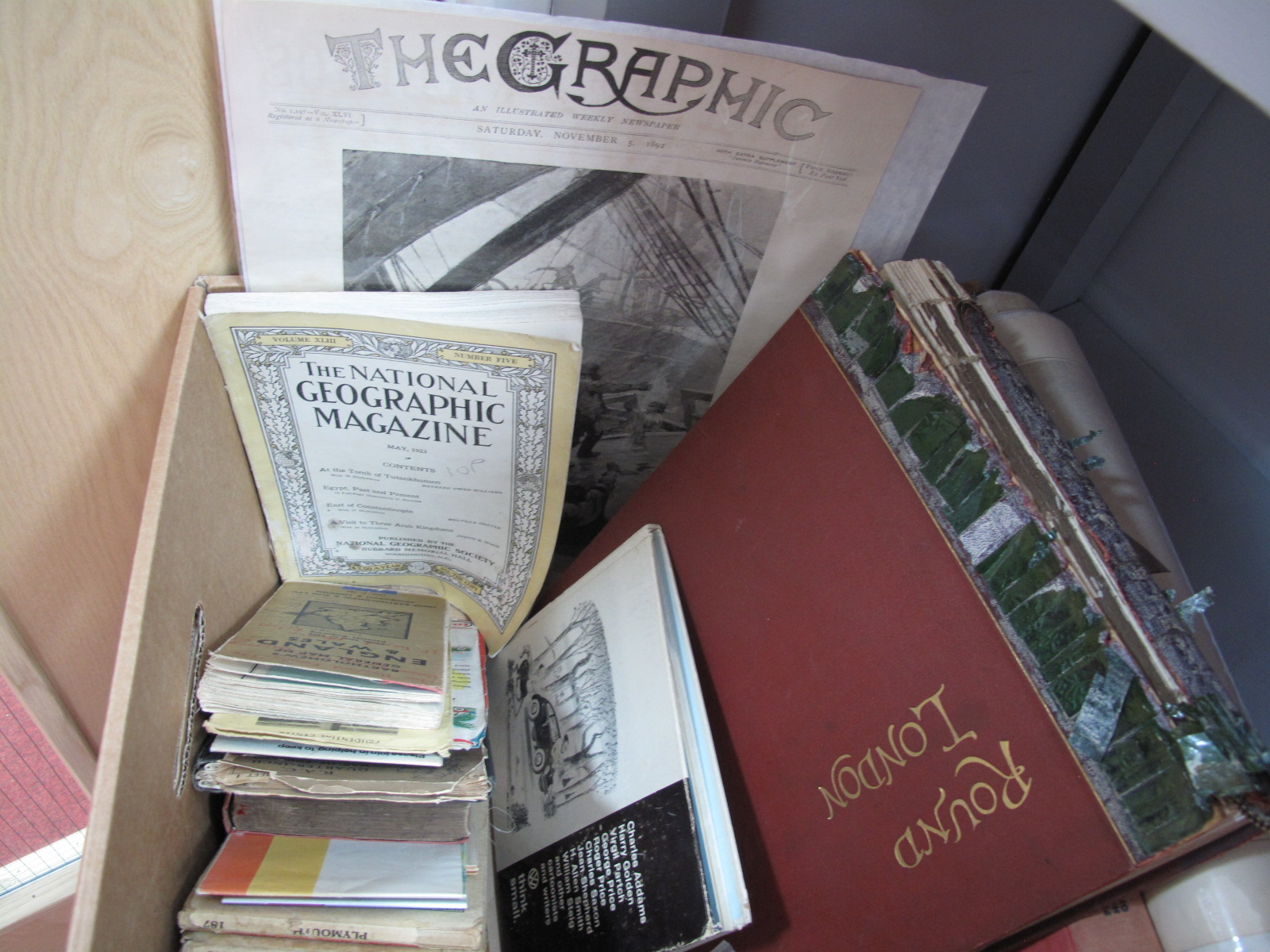 Baedeker's London and It's Environs, a quantity of mid XX Century maps and guide book, 'Think Small'