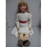 An Early XX Century Porcelain Headed Doll, by Heulbach Hoppelsdorf of Germany, head stamped 250.4,