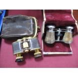 A Pair of Carl Zeiss Teleater 3 x 135 Binoculars/Opera Glasses; together with a leather case and a