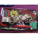 A Mixed Lot of Assorted Costume Jewellery:- One Tray