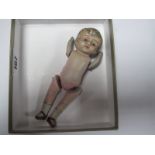 Japanese S500' Pottery Doll, with articulated arms and legs, 12cm high.