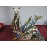 A Royal Crown Derby Striped Dolphin Paperweight by Sue Rowe, limited edition of 1500 - 1st