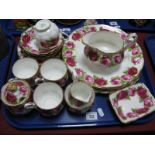 Royal Albert 'Old English Rose' Pattern Teaware, of twenty-one pieces.