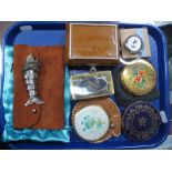 An Articulated Shell Fish, (overall length 11.5cm), powder compacts, lipstick mirror, trinket box,