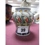 A Moorcroft Pottery Vase, painted in the 'Trial' Eleven Pipers Piping design from the Twelve Days of
