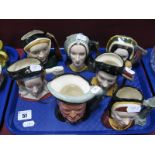 Royal Doulton Small Character Jugs, Henry VIII and his six wives. (7)