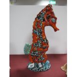 An Anita Harris Pottery Figure - Seahorse, signed in gold to base, 28.5cm high.