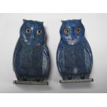 Pair of Boujois 'Evening in Paris' Perfume Bottles, each in blue bakelite holders, modelled as owls,