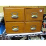 A Pine Based Oak Office Filing Chest, of four drawers, with cup handles, 50cm wide.