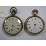 A.W.W. Co Waltham Mass; A Gold Plated Cased Openface Pocketwatch, the movement stamped "Am Watch