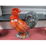 An Anita Harris Pottery Figure - Large Cockerel, gold signed, 40.5cm high.