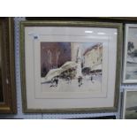 E.L. Clarke? Venezian Plazza, watercolour, signed and dated '97, 25 x 30.5cm