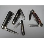 Pen Knives, Butler of Sheffield with horn scales, Camillus of New York, two 1XL Wostenholm. (4)