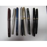 Parker Fountain Pens, with a 14ct gold nib, Conway Stewart fountain pen with 14ct gold nib and other