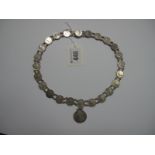 A XIX Century Queen Victoria Indian Coin Necklace, of graduated design.