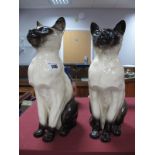 A Pair of Beswick Large Siamese Cats, 35cm high. (2)