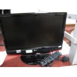 An LG Flatron M1962D HD Monitor TV, with remote.