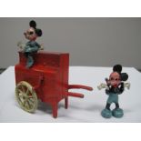 A Mid XX Century Mickey and Minnie Barrel Organ, by Salco, with two correct figures, overall good.