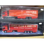 Two Corgi 1:50th Scale Diecast Model Commercial Vehicles, comprising of #75401 Leyland DAF curtain