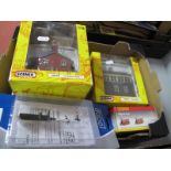 Four Items "OO" Gauge/4mm Boxed Trackside Buildings, Hornby R8005 signal box, Scenix EM6106 signal