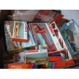 Fourteen 'N' Gauge Boxed Plastic Trackside Kits, Arnold, Herpa, Kibri, etc engine sheds, freight