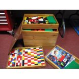 A Quantity of Loose Lego, presented within a scratch built eight tray wooden storage box, a