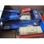 A Quantity of Hornby Dublo Trackside Buildings, three DI signal cabins, DI through stations and