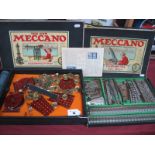 Two 1920's Meccano Sets, a pre 1926 No. 2 plated finish in playworn condition and a poor box, plus a