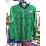 Chesterfield F.C Green Respect Green Away hirt Bearing V.K. Logo, N Power League 2 Champions arm