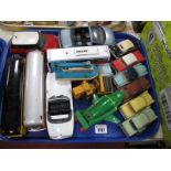 Playworn Diecast: Corgi, saloon cars, buses, Thunderbirds No. 2, etc:- One Tray