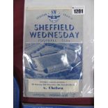 Chelsea Away Programmes, 1954 -1955 at Sheffield Wednesday, at Blackpool 1960 - 1961 and two from