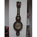 A XIX Century Mahogany five dial banjo barometer. (damaged)