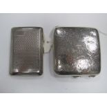 A Hallmarked Silver Cigarette Case, allover leaf scroll engraved, inside engraved "Presented to R